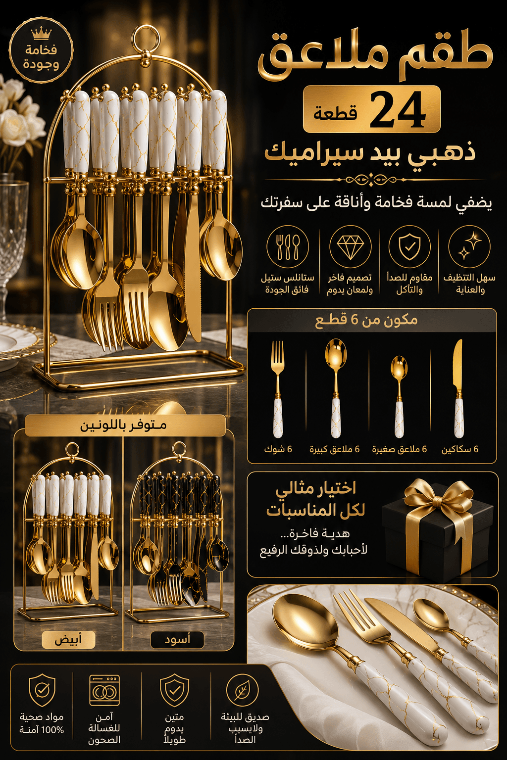 طقم ملاعق 24 قطعة